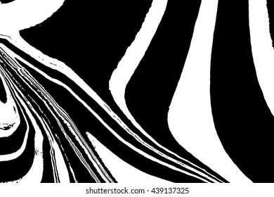 Vector Ink texture watercolor hand drawn Ebru, Turkish marbling art illustration, abstract background, white and black aqua print. Stone or rock texture.