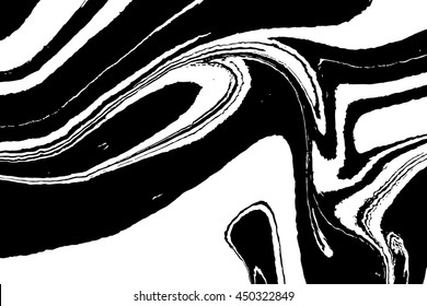 Vector Ink texture watercolor hand drawn Ebru, Turkish marbling art illustration, abstract background, white and black aqua print. Stone or rock texture.