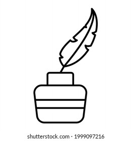 Diseño del icono de contorno de inkwell vectorial

