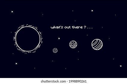 vector of inner planets in solar system in simple style