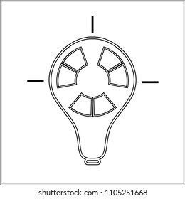 Vector innovation icon. Light bulb and cog inside. Premium quality graphic design element. Modern sign, linear pictogram, outline symbol, simple thin line icon