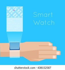 Vector innovation watch with hologram.