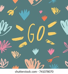 Vector inscription "Amazing" and pattern. Poster, label, postcard, sticker, print, elements for design and other.