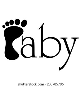 Vector inscription baby black on white background.