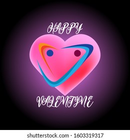vector inscription happy valentines day with hearts