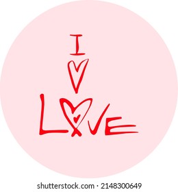 Vector inscription "I love you" with heart