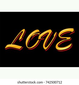 Vector of inscription love symbol or icon