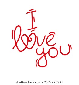 Vector inscription I love you. elements for Valentine's day. Design of wedding decorations, cards