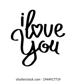 Vector inscription I love you isolated on a white background.
