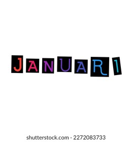 vector inscription name of the month "January"