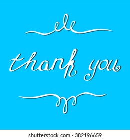 Vector inscription on color background. Thank you quotes