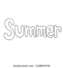 Inscripción vectorial en un fondo transparente. La palabra verano se dibuja a mano.