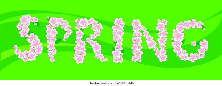 Vector inscription from spring flowers