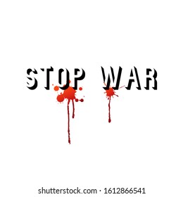 vector inscription "Stop War" for design