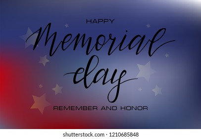 Vector inscription of the text Memorial day. November 11 holiday calligraphy for banner, poster, greeting card or celebration design. Hand sketched lettering. EPS 10.