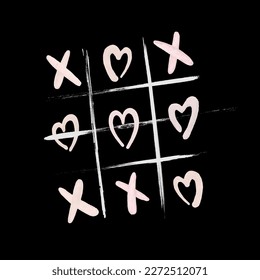 Vector inscription Xoxo in game style. Modern brush calligraphy on a black background