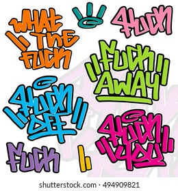 Vector inscriptions in graffiti style.