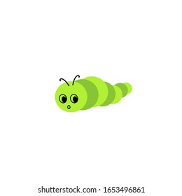 Vector insect caterpillar . Flat design for children. Cute cartoon kawaii funny Doodle character.