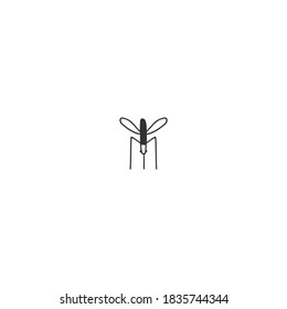 Vector insect icon, a mosquito. Hand drawn simple minimal illustration. For business identity and branding. For garden shops, for pest control companies.