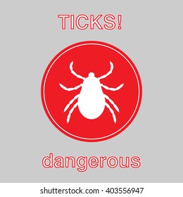 Vector insect tick silhouette. Dangerous tick parasite area. Vector mite beetle. Tick icon isolated. Vector tick bug. Tick parasite warning sign. Ticks protection. Mite skin parasite.