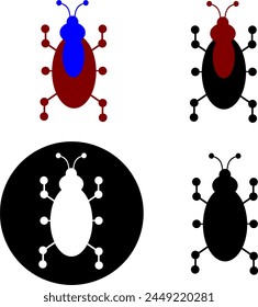 vector insects and bugs as symbols of damage to computerized systems or enemies of agriculture, suitable for icons or signs
