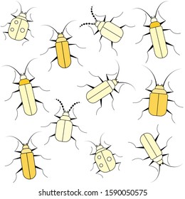 Vector insects isolated on white background