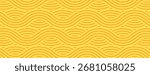 Vector instant noodle, ramen seamless pattern. Background abstract food banner with oriental asian spaghetti texture or yellow geometric wavy stripes, wave lines. Poster with italian meal ornaments
