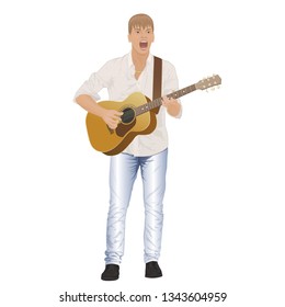 vector  instrumentalist; isolated; acoustic; guitar;