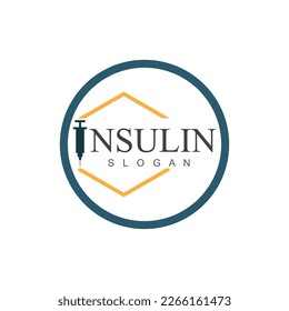 vector of insulin injection logo and symbol illustration simple design element