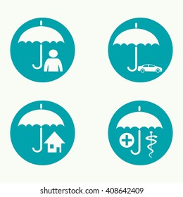 Vector of insurance buttons symbol or icon