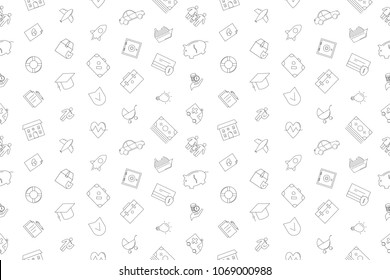 Vector insurance pattern. Insurance seamless background	