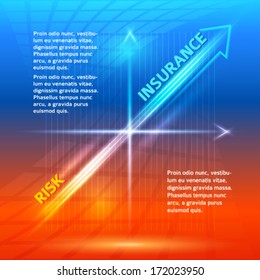 Vector insurance style infographic template: risk insurance, life insurance, business insurance. Can be used for design brochure cover background the insurance company, business service steps options 