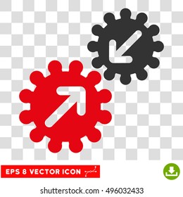Vector Integration EPS vector pictogram. Illustration style is flat iconic bicolor gray and intensive red symbol on a transparent background.
