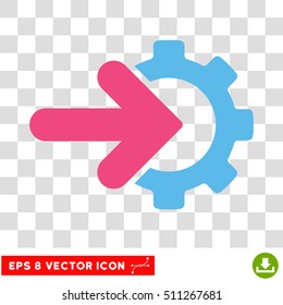 Vector Integration EPS vector pictogram. Illustration style is flat iconic bicolor pink and blue symbol on a transparent background.