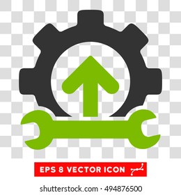 Vector Integration Tools EPS vector pictograph. Illustration style is flat iconic bicolor eco green and gray symbol on a transparent background.
