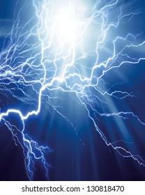 Vector intense electrical discharge on a dark background