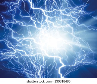 Vector intense electrical discharge on a dark background