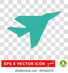 Vector Intercepter EPS vector pictogram. Illustration style is flat iconic cyan symbol on a transparent background.