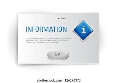 Vector interface dialog box with glossy icon - Information