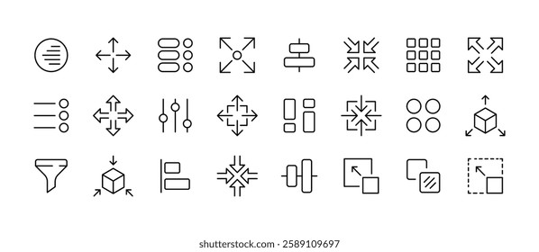 Vector interface icons for design and development projects.