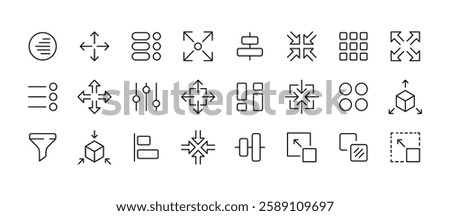 Vector interface icons for design and development projects.