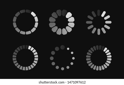 Vector interface loaders. Set loading icons for website, app, ui, game and software.