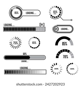 Vector interface loading progress bars icon. 