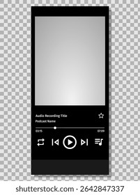 Vector Interfaces of Media Players and Audio Players, 
Applications, Content, Design Mockup, presentations, button, function, black on transparent background