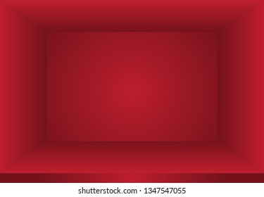 Vector interion concept 3D . illustration office  blank wall light red room simple