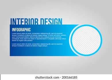 Vector interior design template for interface or infographic ready to place for your content