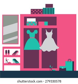 vector interior of  dressing room