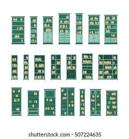 Vector interior furniture set in flat style isolated on white