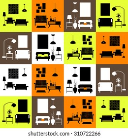 vector interior home furniture design illustration modern