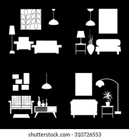 vector interior home furniture design illustration modern
